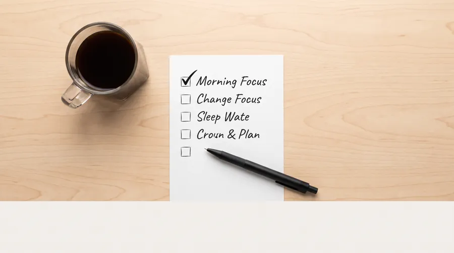 printable morning routine checklist for non-morning people displayed on a light surface